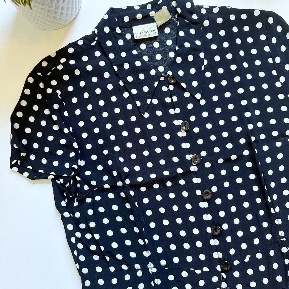 Vintage - Polka Dot Button Down Shirt